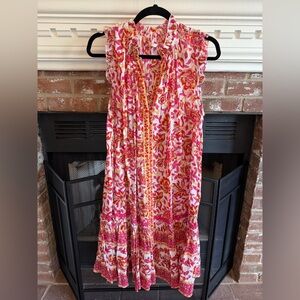 Pink Floral Sleeveless Dress